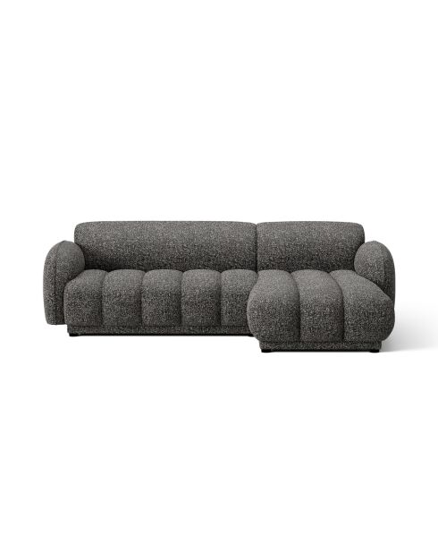 Divano angolare destro Bilbao 3 posti grigio scuro screziato - 244 x 148 x 73 cm