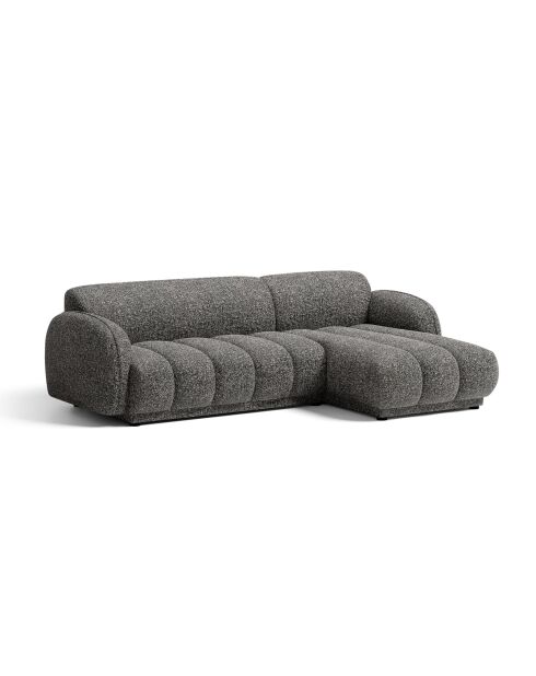 Divano angolare destro Bilbao 3 posti grigio scuro screziato - 244 x 148 x 73 cm