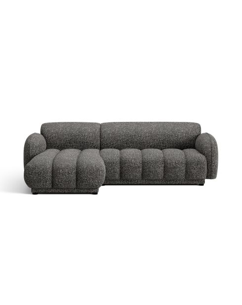 Divano angolare sinistro Bilbao 3 posti grigio scuro screziato - 244 x 148 x 73 cm
