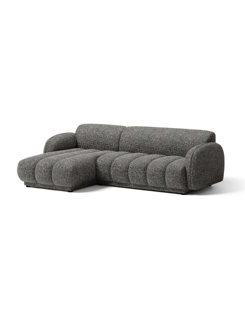 Divano angolare sinistro Bilbao 3 posti grigio scuro screziato - 244 x 148 x 73 cm