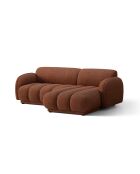 Canapé d'angle droit 3 places Bilbao terracotta - 216 x 148 x 73 cm