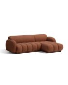 Canapé d'angle droit 3 places Bilbao terracotta - 244 x 148 x 73 cm