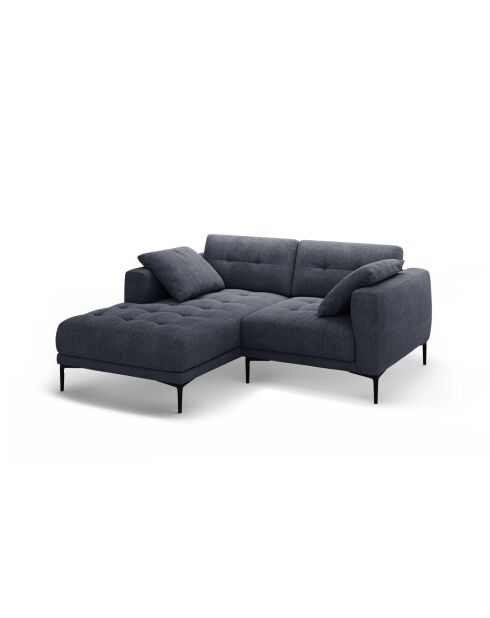Divano angolare sinistro Lazio 2 posti blu scuro - 205 x 174 x 86 cm