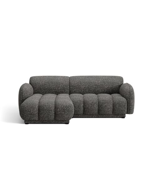 Divano angolare sinistro Bilbao 3 posti grigio scuro screziato - 216 x 148 x 73 cm