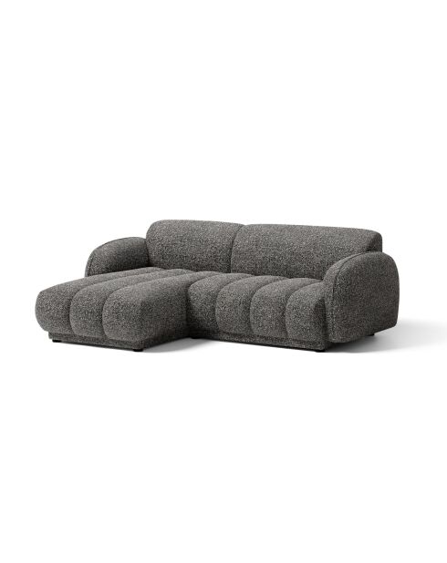 Divano angolare sinistro Bilbao 3 posti grigio scuro screziato - 216 x 148 x 73 cm