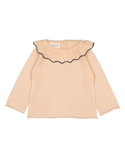 Maglione girocollo in cotone ecrù Ambroisine con colletto
