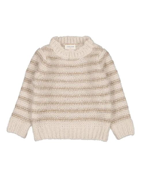 Mariu ecrufarbener Rundhalsausschnitt und Lurex-Pullover
