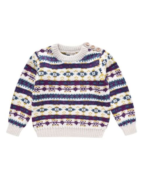 Maglione girocollo in jacquard ecru Lounis