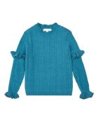 Maglione blu Jevo in cotone con scollo tondo