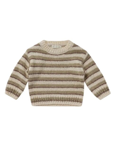 Maglione girocollo a righe beige Aspen