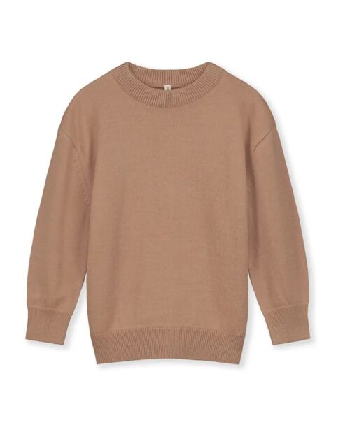 Wollpullover mit Rundhalsausschnitt in feinem Kamelbraun
