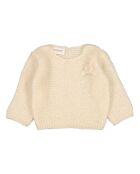 Roxy ecru trui van wol en lurex met ronde hals