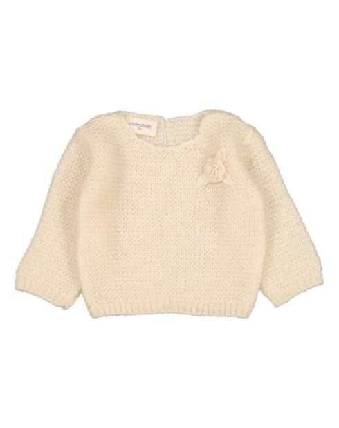 Maglione Roxy ecru a collo tondo in lana e lurex