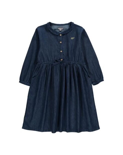Chambray blauwe korte jeansjurk