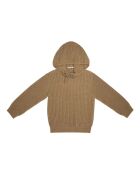 Kamelfarbener Hoodie aus recycelter Wolle