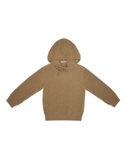 Sudadera con capucha de lana reciclada Camel