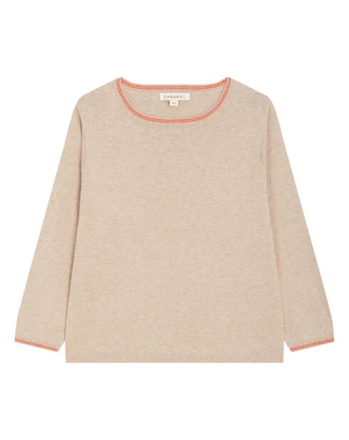 Maglione Laurel taupe Responsible in cotone con collo a imbuto