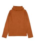 Jersey Aline de cuello alto acanalado en caramelo