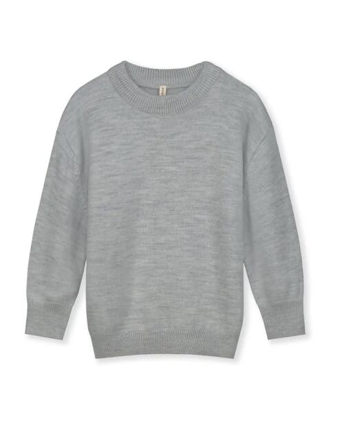 Wollpullover mit Rundhalsausschnitt in feinem Grau
