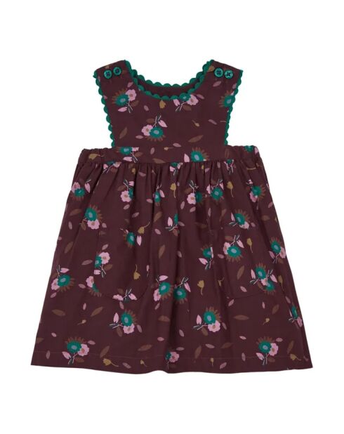 Vestido corto de algodón Jupiter chocolate