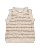 Maglione Hola ecru senza maniche e lurex