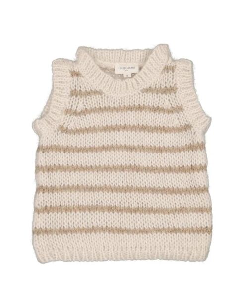 Maglione Hola ecru senza maniche e lurex