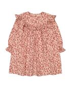Pascalina hellrosa kurzes Baumwollkleid mit Leopardenmuster