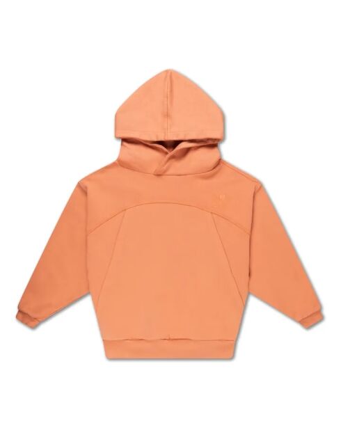 Korallenroter Baumwoll-Kapuzenpullover