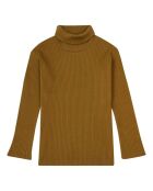 Maglione dolcevita in cotone lavorato a maglia color bronzo