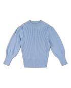 Maglia girocollo in cotone celeste