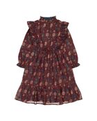 Abito lungo Dahlia bordeaux in cotone lurex