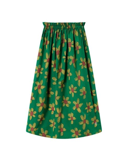 Grünes kurzes Baumwollkleid/Rock mit Quallenmotiv