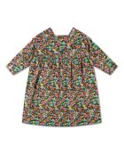 Abito corto Liberty verde scuro in cotone