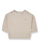 Maglione Lorenzo girocollo in cotone chiffon rosa chiaro