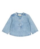 Vaqueros kurta cambray de algodón de manga larga, color azul abuelo