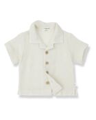 David ecru katoenen shirt met korte mouwen