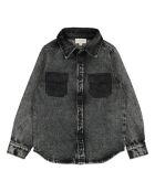 Camicia Leonard nera a manica lunga in cotone