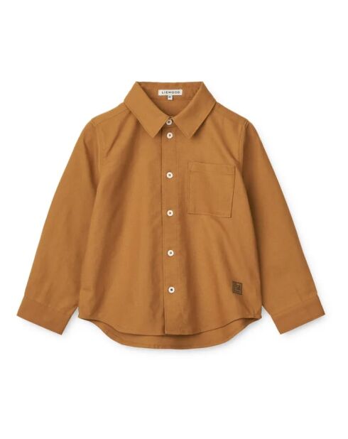 Camicia Costa caramel in cotone a manica lunga
