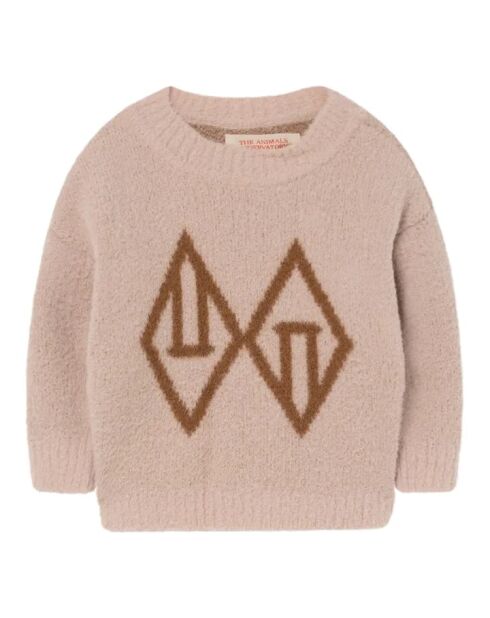 Maglione girocollo beige a tinta unita Graphic Bull
