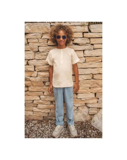Kurta Marco vanilla in cotone a manica corta