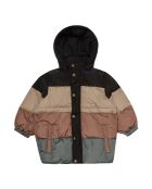 Beigefarbene Jacke Color Block