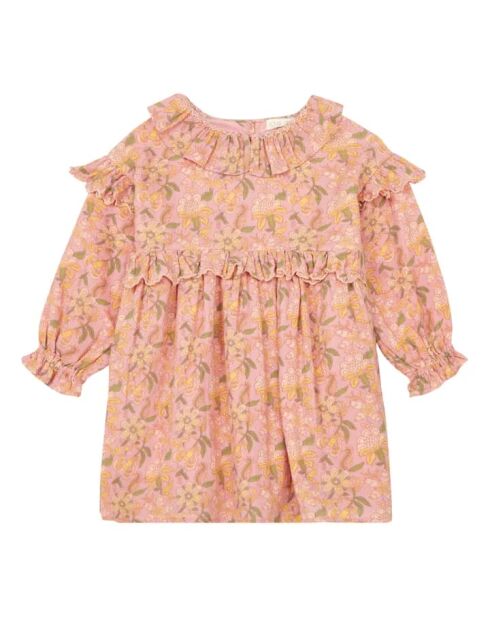 Abito corto rosa Illi in cotone