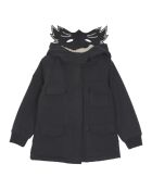 Anthrazitgrauer Wolf-Parka