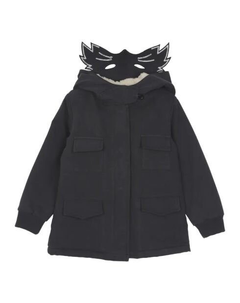 Anthrazitgrauer Wolf-Parka