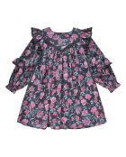 Vestido corto de algodón Lara gris antracita