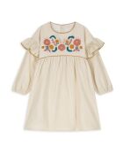 Ecru milleraies korte katoenen jurk Illia