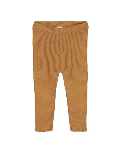 Leggings in maglia a gatto color ocra