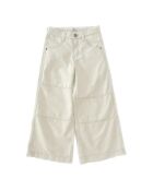 Jeans larghi ecru in cotone con taglio boyfriend