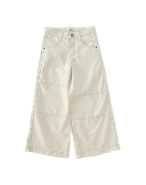 Jeans larghi ecru in cotone con taglio boyfriend