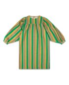 Grünes gestreiftes kurzes Baumwollkleid